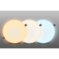 LED podhľadové svietidlo CCT, IP44, 20W, 1800lm, 3000K, 4000K, 6000K, okrúhly