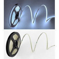 LED COB svetelný pás 5m, 10W/m, 1000lm/m, CRi90, IP44, studená biela