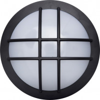 LED vonkajšie osvetlenie okrúhle s mriežkou, 13W, 910lm, 4000K, IP65, 17cm, čierna