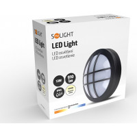 LED vonkajšie osvetlenie okrúhle s mriežkou, 13W, 910lm, 4000K, IP65, 17cm, čierna