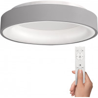 LED stropné svetlo okrúhle Treviso, 48W, 2880lm, stmievateľné, diaľkové ovládanie, šedá