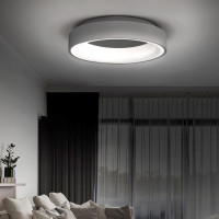 LED stropné svetlo okrúhle Treviso, 48W, 2880lm, stmievateľné, diaľkové ovládanie, šedá
