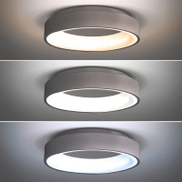 LED stropné svetlo okrúhle Treviso, 48W, 2880lm, stmievateľné, diaľkové ovládanie, šedá