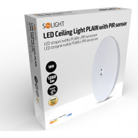 LED stropné svetlo PLAIN s PIR sensorom, 18W, 1260lm, 3000K, okrúhle, 33cm