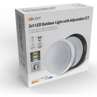 LED vonkajšie osvetlenie s nastaviteľnou CCT, 12W, 900lm, 22cm, 2v1 - biely a čierny kryt