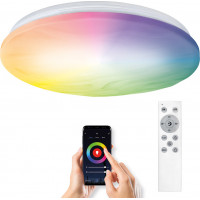 LED smart stropné svetlo Wave, 30W, 2300lm, wifi, RGB + CCT, diaľkové ovládanie