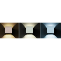 LED vonkajšie nástenné osvetlenie Parma, 6W, 360lm, 10-110 °, biela