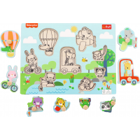 TREFL Drevená vkladačka Fisher Price Zvieratká