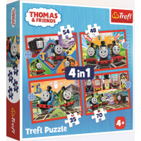 TREFL Puzzle Mašinka Tomáš 4v1 (35,48,54,70 dielikov)