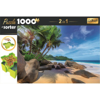 TREFL Puzzle s triedičom 2v1 Exotická pláž 1000 dielikov
