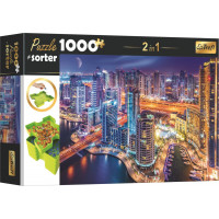 TREFL Puzzle s triedičom 2v1 Nočný Dubaj 1000 dielikov