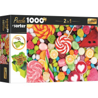 TREFL Puzzle s triedičom 2v1 Sladkosti 1000 dielikov