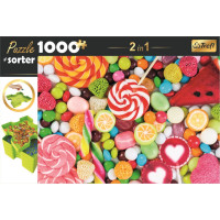 TREFL Puzzle s triedičom 2v1 Sladkosti 1000 dielikov