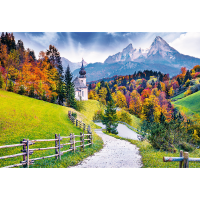 TREFL Sada 2v1 puzzle Kostol Maria Gern, Bavorsko 1500 dielikov s lepidlom