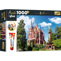 TREFL Sada 2v1 puzzle Zámok Drachenburg v Siebengebirge, Nemecko 1000 dielikov s lepidlom