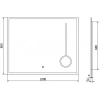 Obdĺžnikové zrkadlo MEXEN KALA 100x80 cm - s LED podsvietením, zväčšovacou lupou a vyhrievaním, 9820-100-080-611-00