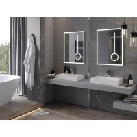 Obdĺžnikové zrkadlo MEXEN KALA 60x80 cm - s LED podsvietením, zväčšovacou lupou a vyhrievaním, 9820-060-080-611-00