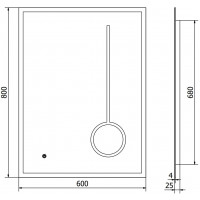 Obdĺžnikové zrkadlo MEXEN KALA 60x80 cm - s LED podsvietením, zväčšovacou lupou a vyhrievaním, 9820-060-080-611-00