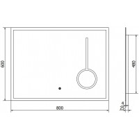 Obdĺžnikové zrkadlo MEXEN KALA 80x60 cm - s LED podsvietením, zväčšovacou lupou a vyhrievaním, 9820-080-060-611-00