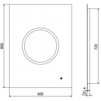 Obdĺžnikové zrkadlo MEXEN KOGA 60x80 cm - s LED podsvietením a vyhrievaním, 9821-060-080-611-00