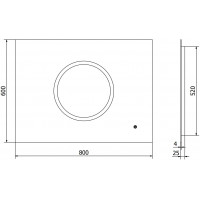 Obdĺžnikové zrkadlo MEXEN KOGA 80x60 cm - s LED podsvietením a vyhrievaním, 9821-080-060-611-00