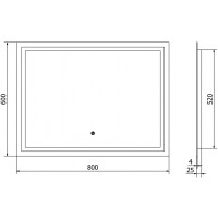 Obdĺžnikové zrkadlo MEXEN MIKO 100x80 cm - s LED podsvietením a vyhrievaním, 9819-100-080-611-00