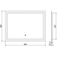 Obdĺžnikové zrkadlo MEXEN MIKO 80x60 cm - s LED podsvietením a vyhrievaním, 9819-080-060-611-00