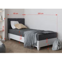 Čalúnená posteľ LAGOS I - 200x90 cm - grafitová