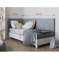 Čalúnená posteľ LAGOS III - 200x90 cm - grafitová