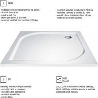 Štvorcová sprchová vanička - liaty mramor