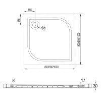 Štvorcová sprchová vanička - liaty mramor