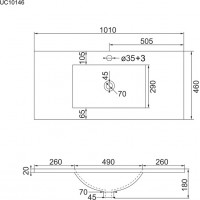 Keramické umývadlo SLIM - 101x46x18 cm - biele