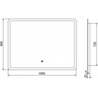 Obdĺžnikové zrkadlo MEXEN NAVIA 100x80 cm - s LED podsvietením a vyhrievaním, 9803-100-080-611-00