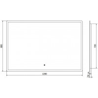 Obdĺžnikové zrkadlo MEXEN NAVIA 120x80 cm - s LED podsvietením a vyhrievaním, 9803-120-080-611-00