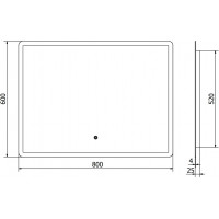 Obdĺžnikové zrkadlo MEXEN NAVIA 80x60 cm - s LED podsvietením a vyhrievaním, 9803-080-060-611-00