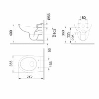 Závesné WC bez príslušenstva - 52,5 cm