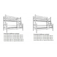 Detská poschodová posteľ s rozšíreným spodným lôžkom z masívu ROBUST 8X8 6A - 200x90 cm