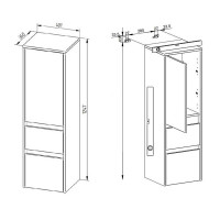 Kúpeľňová závesná skrinka OPTO 125 cm - vysoká - ľavá