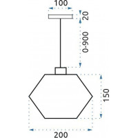 Stropné svietidlo SIENA long - čierne/rose gold