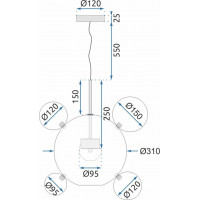 Stropné LED svietidlo ATOM - 5W - zlaté