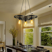 Stropné svietidlo LOFT WHEEL 3 - čierne