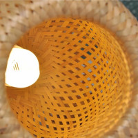 Stropné svietidlo BOHO basket - bambusové/čierne