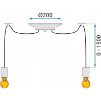 Stropné svietidlo 6 ROPES - kov/lano