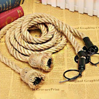 Stropné svietidlo 8 ROPES - kov/lano