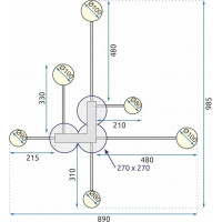 Stropné LED svietidlo ARMS half 40W - čierne + ovládač