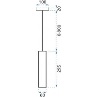 Stropné svietidlo SPIKE long 29,5 cm - čierne/zlaté