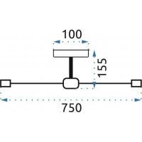 Stropné svietidlo AGARO straight - 10x E27 - zlaté/čierne