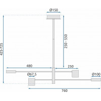 Stropné LED svietidlo HANDY 4 - 50W - čierne