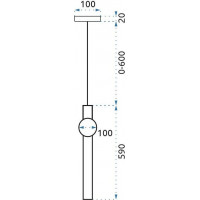 Stropné LED svietidlo BAR zvislé - 12W - zlaté