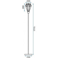 Stojacia lampa DIAMOND - rovná - čierna